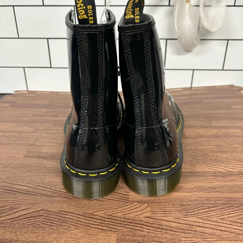 Dr. Martens 1460 Black Patent Leather Combat Boots Size 10 US / 8 UK NWOT - Picture 4 of 7
